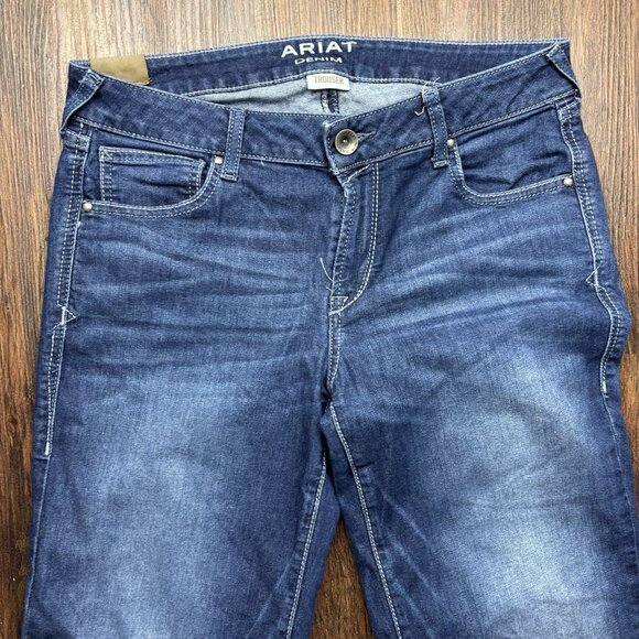 Ariat Trouser Jeans Distressed Dark Wash Women’s Size 30R - Picture 3 of 10